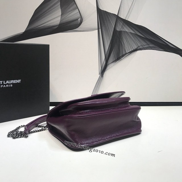 YSL专柜款女包 聖羅蘭經典款Niki油蠟抓皺牛皮小號郵差包 YSL肩背斜挎包 533037  jjh1185